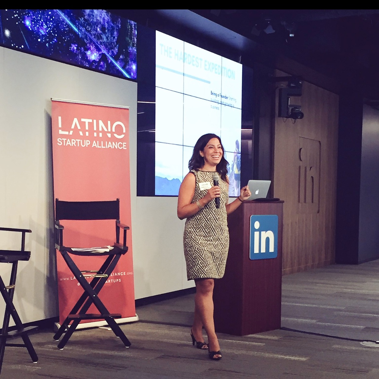 Georgina speaking at LinkedIn at the America's Summit in San Francisco