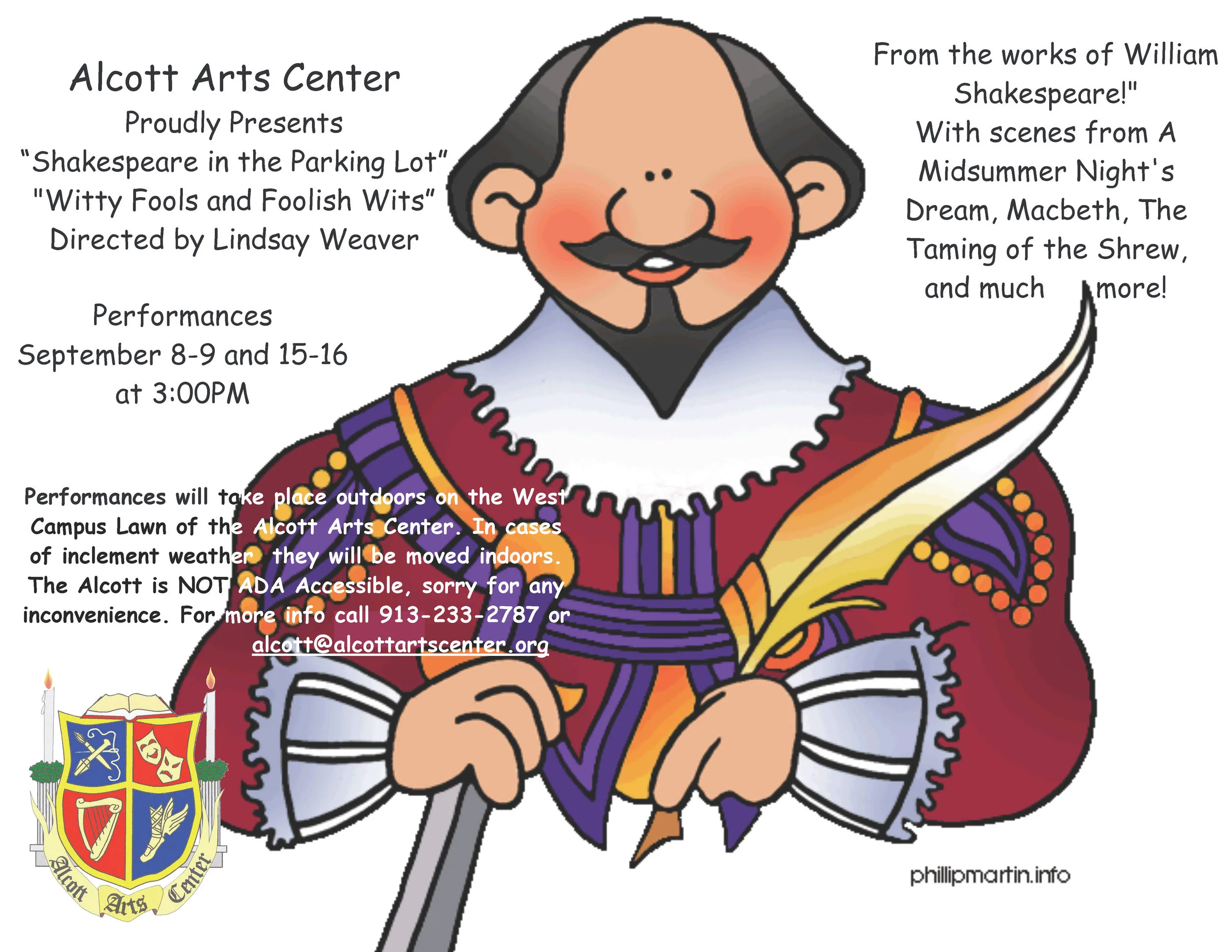 Alcott Arts Center's Shakespeare In The Parking Lot Presents "Witty Fools and Foolish Wits” Directed by Lindsay Weaver