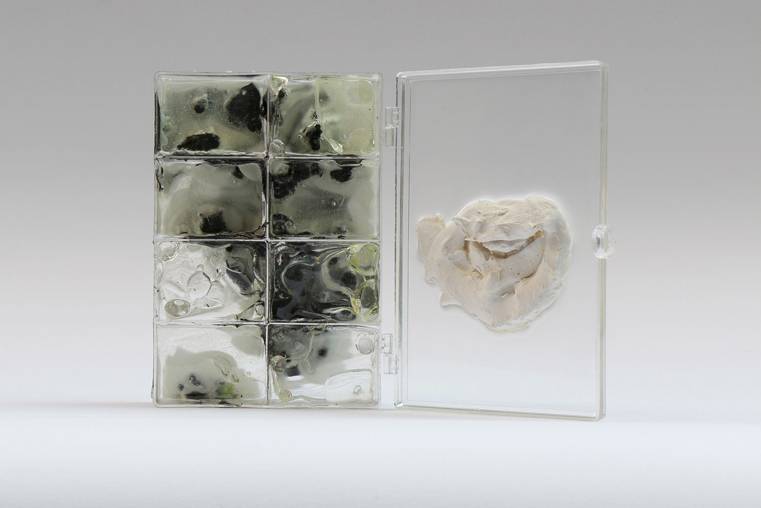 SCH 04, 2016, plastic, resin, magnetic slime, plaster, 28 x 15 cm