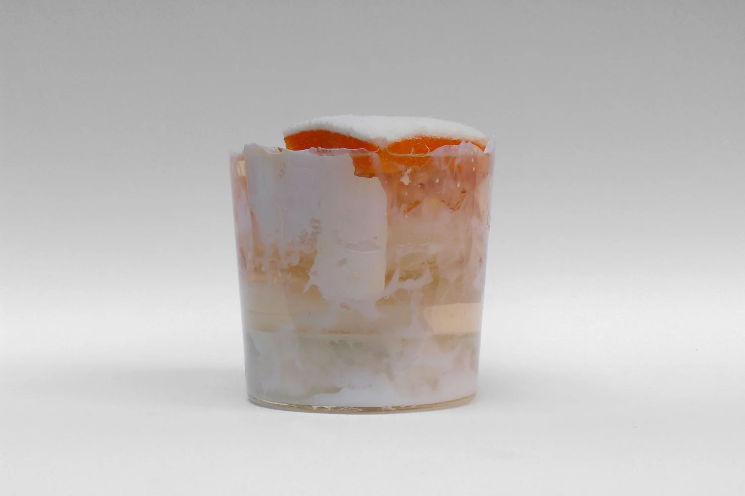 LH 11, 2016, resin, wood flakes, cotton flakes, pigment, sponge, 17 x 12 x 12 cm