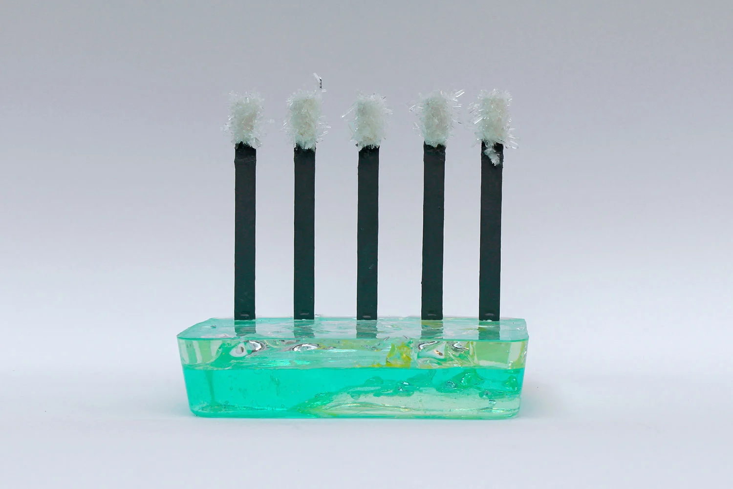 SP15, 2016, ADP, canvas, plastic nail samples, liquid rubber, resin, pigment, slime, 17 x 12 x 17 cm