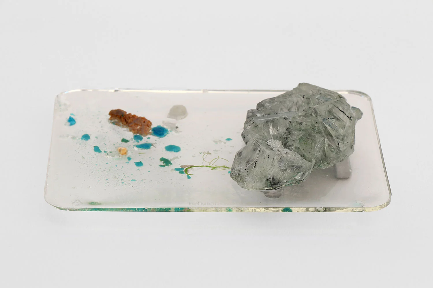 SP29, 2016, potassium alum, pigment, resin, labdust (resin, slime, Kupfersulfat, dog hair, styrofoam, wax, copper sulfate, potassium alum), foam, liquid rubber, 17 x 12,5 x 4,5 cm