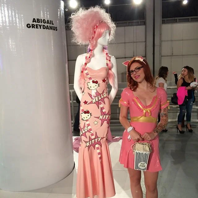 Abigail exhibiting her work at the Hello Kitty 50 year anniversary convention