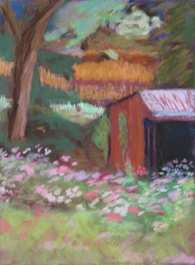 Barn with Flowers