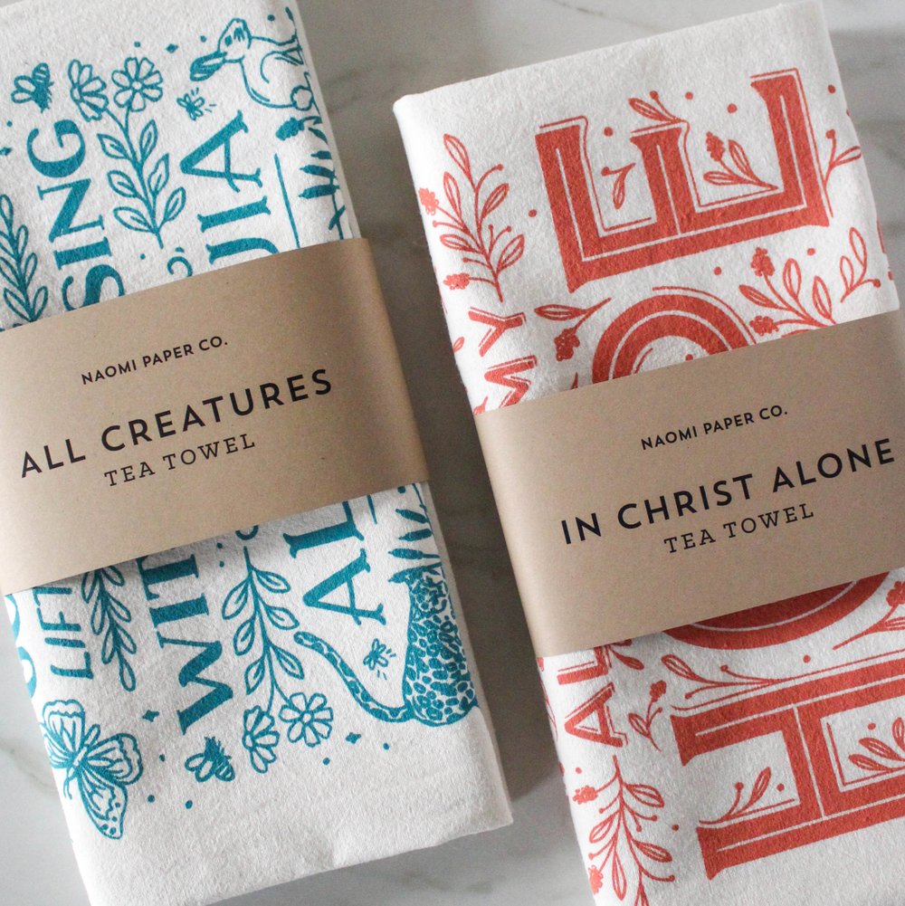 In Christ Alone Hymn Tea Towel — Naomi Paper Co.