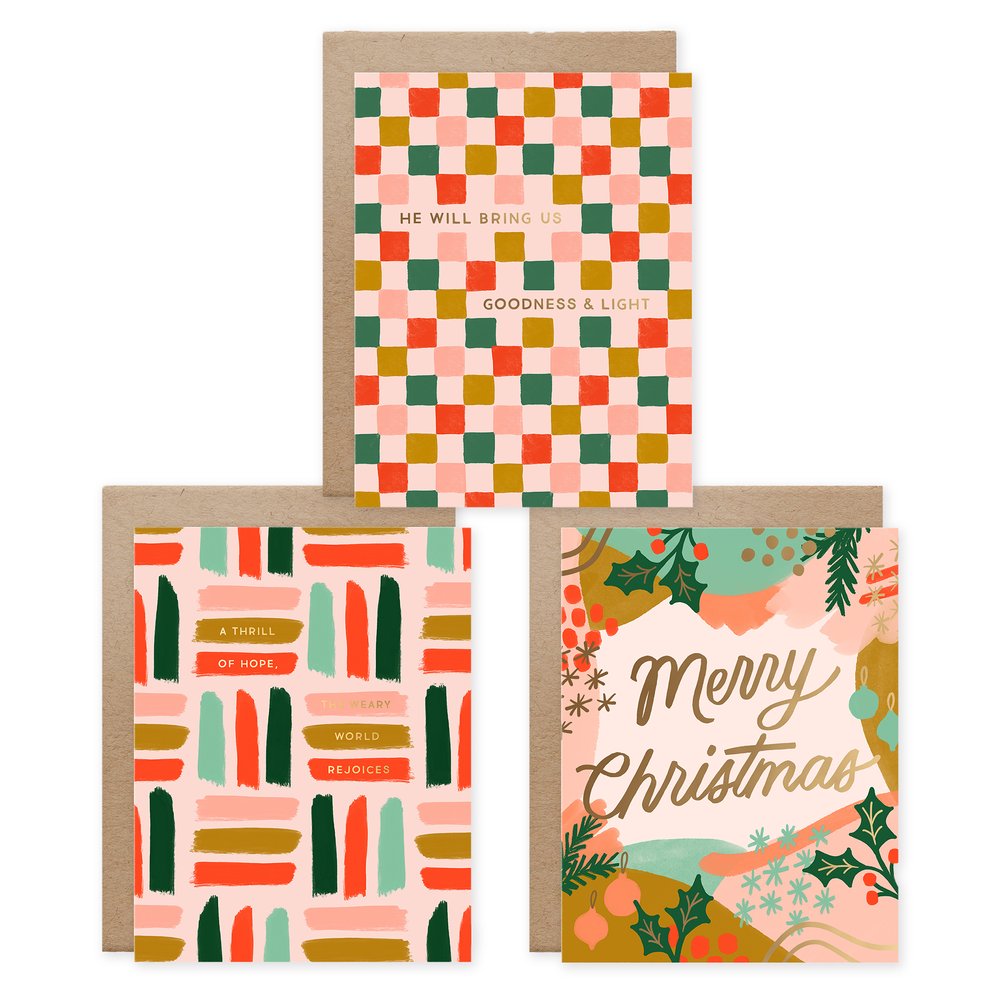Colorful Christmas Assorted Card Set