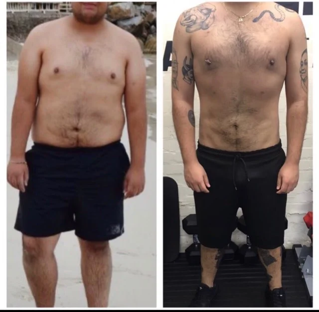 20kg difference between these two photos. Our client here has learned its not easy to maintain a new weight and that maintaining a 20kg difference is just as important and equally as difficult as the initial weight loss.