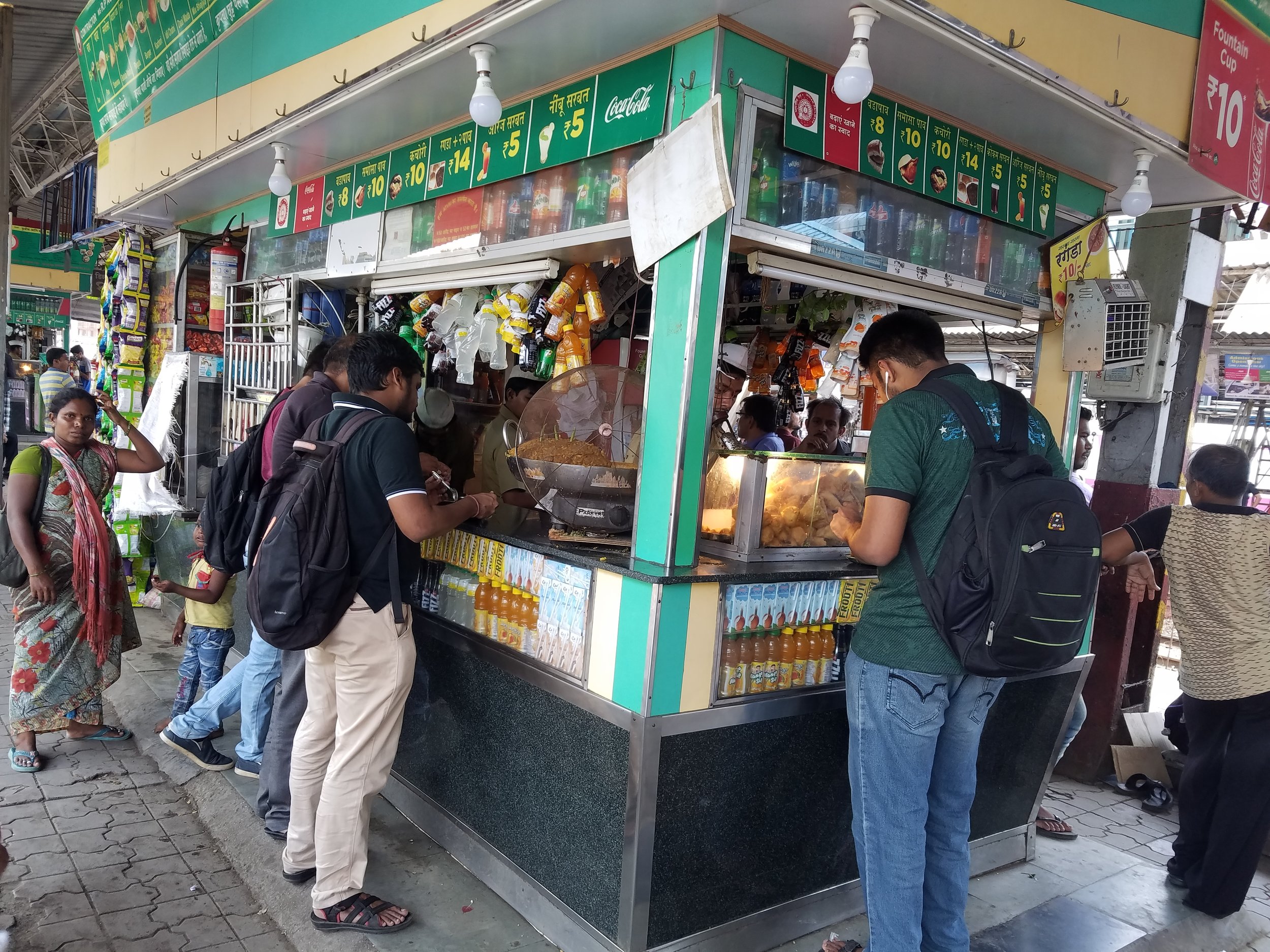 Food stand on the train platfom. Smells good! Pabu warns me that street food is extremely spicy, even for him.