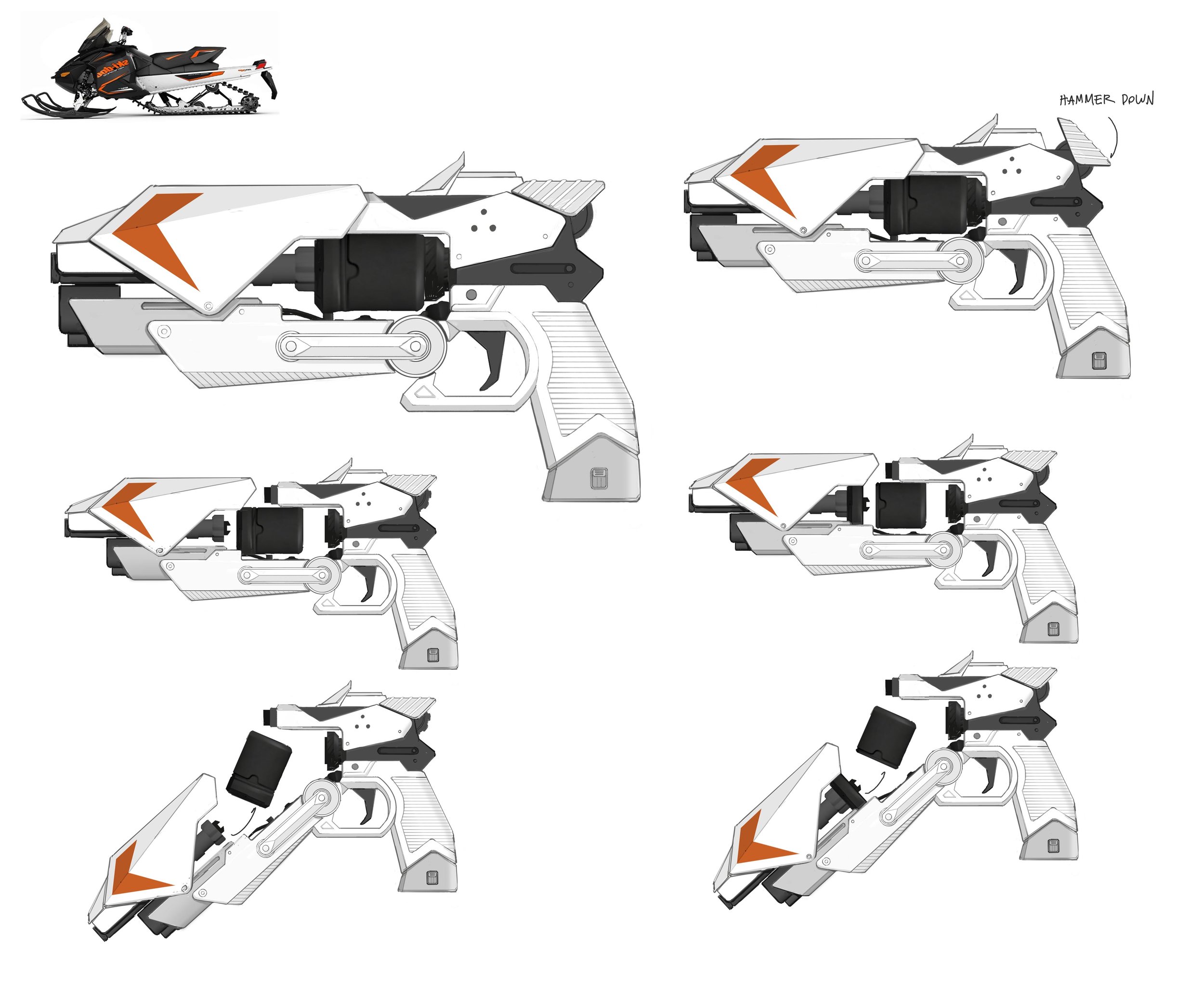  Snowmobile-inspired sidearm 