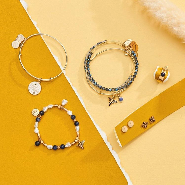  Sweet As Honey Color Infusion Charm Bangle.  Honey Bee Beaded Charm Stretch Bracelet.  Honey Bee Duo Charm Bangle, Set of 3.  Honey Bee Charm Ring, 14kt Gold Plated Sterling Silver.  Honey Bee Color Infusion Earrings, Set of 2. 