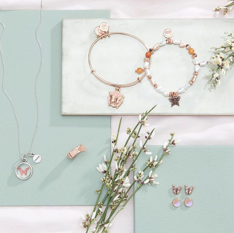 Butterfly And Change Mantra Duo Charm Expandable Necklace.  Butterfly Charm Ring, 14kt Rose Gold Plated Sterling Silver.  Butterfly Color Infusion Charm Bangle.  Butterfly Beaded Charm Stretch Bracelet.  Butterfly Color Infusion Earrings, Set of 2. 