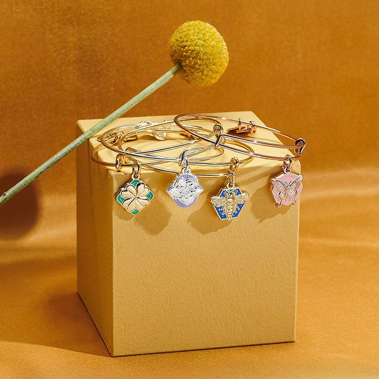  Four Leaf Clover Color Infusion Charm Bangle.  Wildflower Color Infusion Charm Bangle.  Honey Bee Color Infusion Charm Bangle.  Butterfly Color Infusion Charm Bangle. 