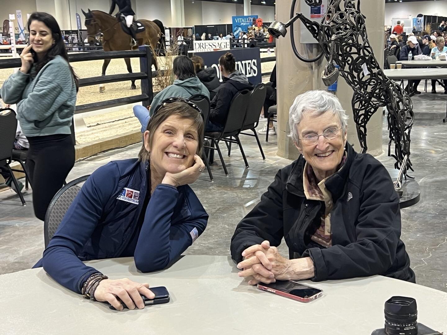 Happiness is getting to see my  jumping mentor Janet Christie (from Austin, Texas) at World Cup. Made my day!! ❤️😍😊