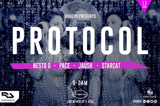 ๐๐ถThursday 6/13 // Vudeux presents #Protocol @patternbar // DJs Pace, Nesto G, Jaush, and Starcat // 100 w 9th St // 9-2am // House music all night long! .
.
.
#housemusic #deeptech #techno #residentadvisor #housemusiclovers #techhouse #deephouse #progressivehouse #electronicmusic #dancemusic #clubmusic #nightclub #la #losangeles #dj #producers #lanightlife #laparties