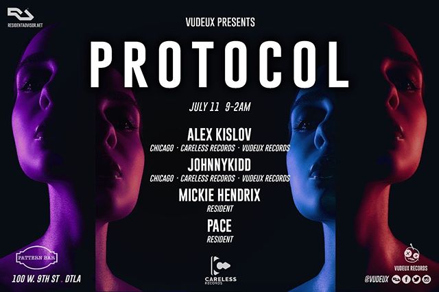 🔊🎶Tonight @patternbar! // Vudeux presents #Protocol with @carelessrecords // DJs Alex Kislov, JohnnyKidd, Mickie Hendrix, and Pace // 100 w 9th St // 9-2am // House music all night long! 🎶
.
.
.
#housemusic #deeptech #techno #residentadvisor #housemusiclovers #techhouse #deephouse #progressivehouse #electronicmusic #dancemusic #clubmusic #nightclub #la #losangeles #dj #producers #lanightlife #laparties #chicagohouse #chicagohousemusic