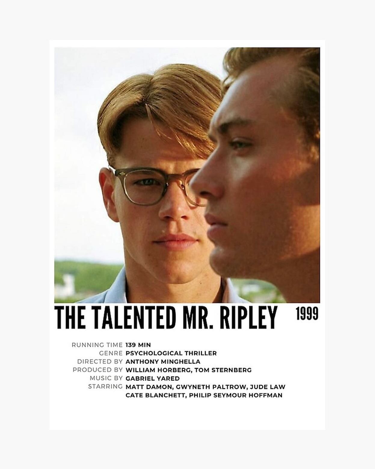 This week&rsquo;s recommendation of the week comes from Nat, our Socials Manager. In her own words, one of her favourite films, the Talented Mr Ripley. (You&rsquo;ll have to get through her setting the scene first, it&rsquo;s important)...

I found t