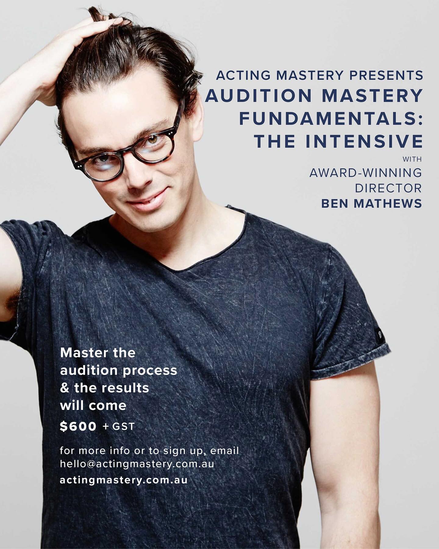 New dates announced for our next Fundamentals Intensive in September - ONLY 3 SPOTS LEFT!
DATE: Fri 16 Sep, 10am-6pm - Sat 17 Sep, 10am-7pm
COST: $600 +GST
LOCATION: Randwick Studio
You do not want to miss out on this, so email hello@actingmastery.co