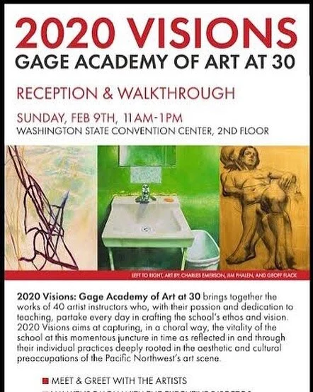 Hi folks, come see my work at the Washington State Convention Center along with work by other great Gage instructors. Opening reception this Sunday, 11-1pm.