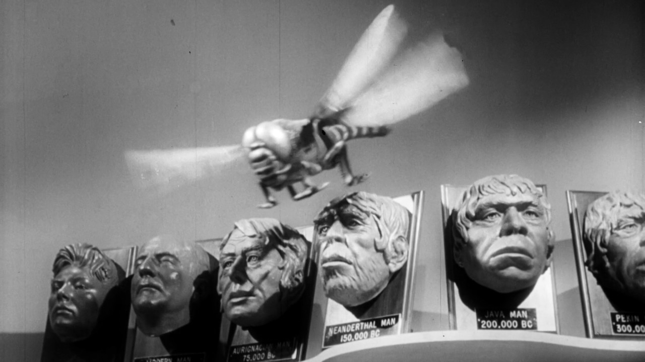 Still-frames from Monster on the Campus (1958), compiled here.