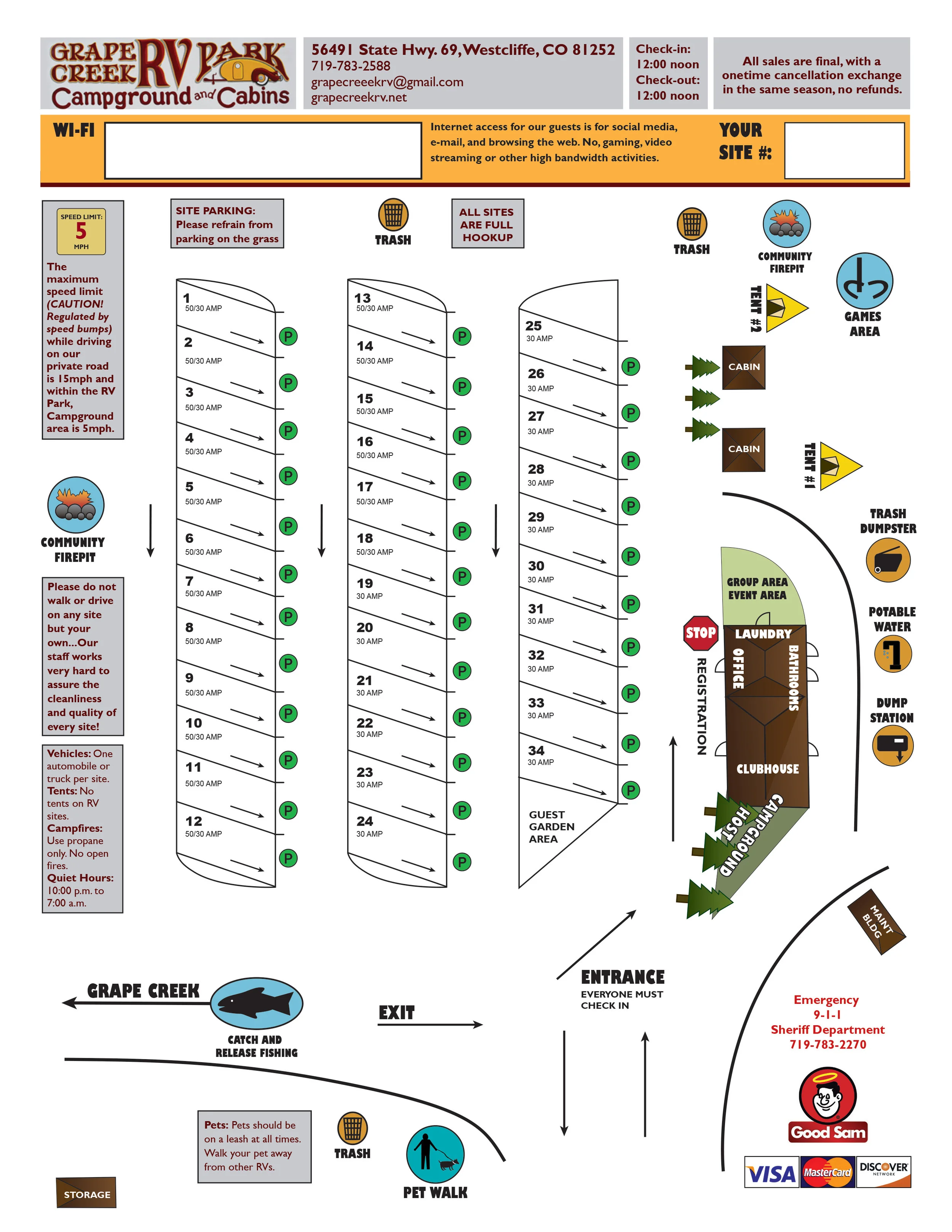 Map, Grape Creek RV Park