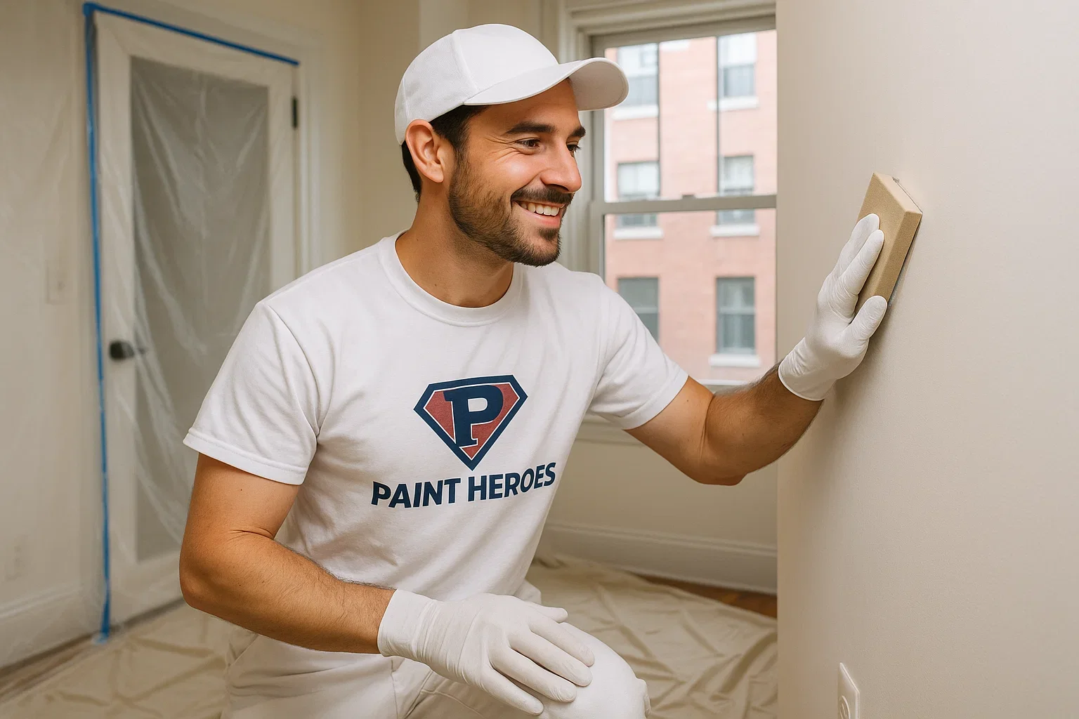 Phonenix painter before painting wall