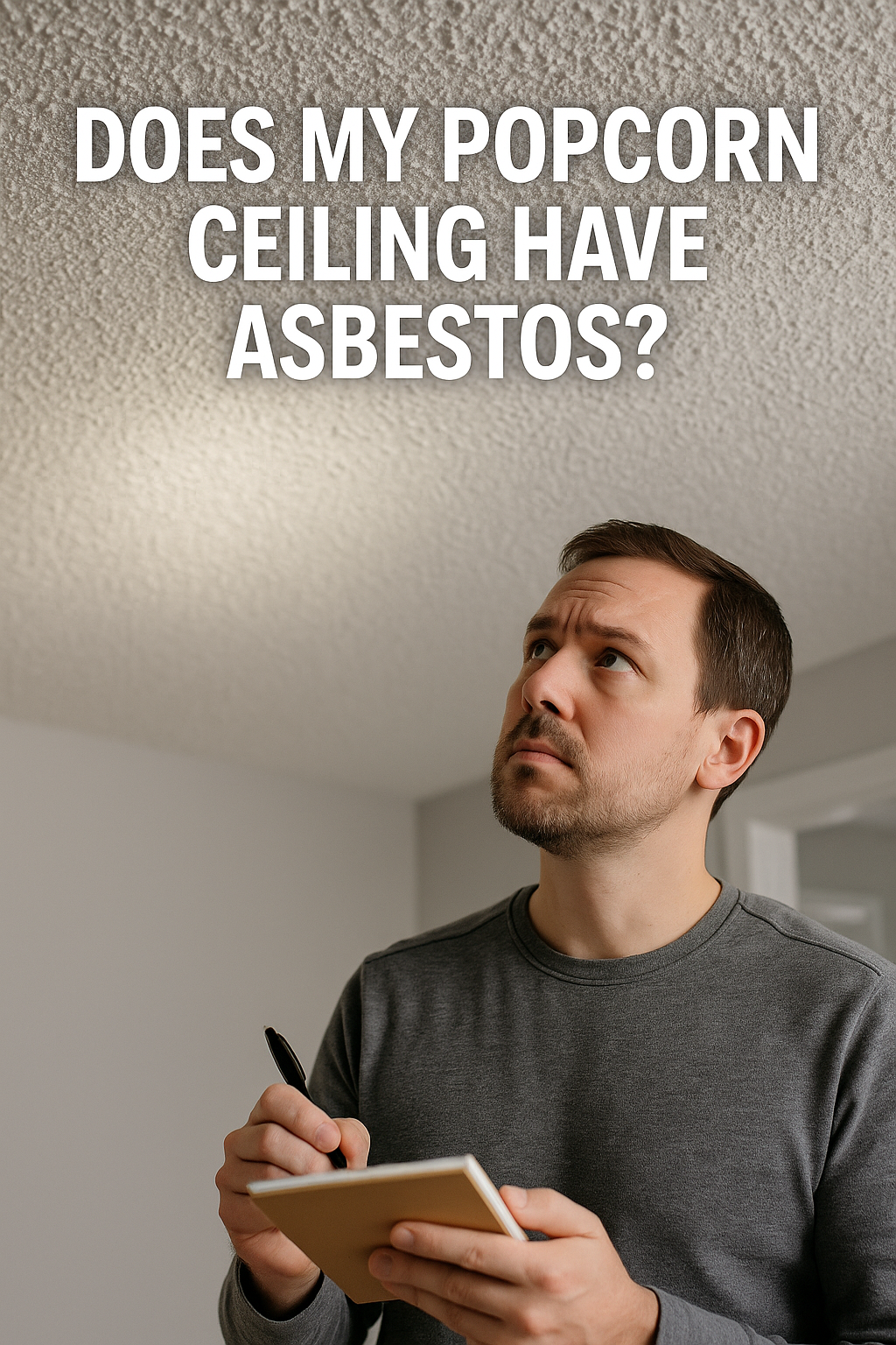 Man wondering why his ceilings has abestos
