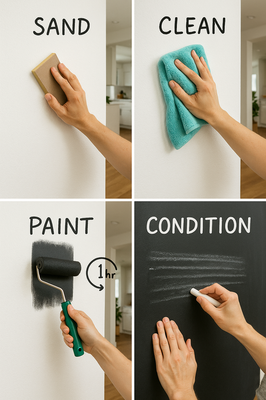 The steps for preparing a wall for Chalkboard painting