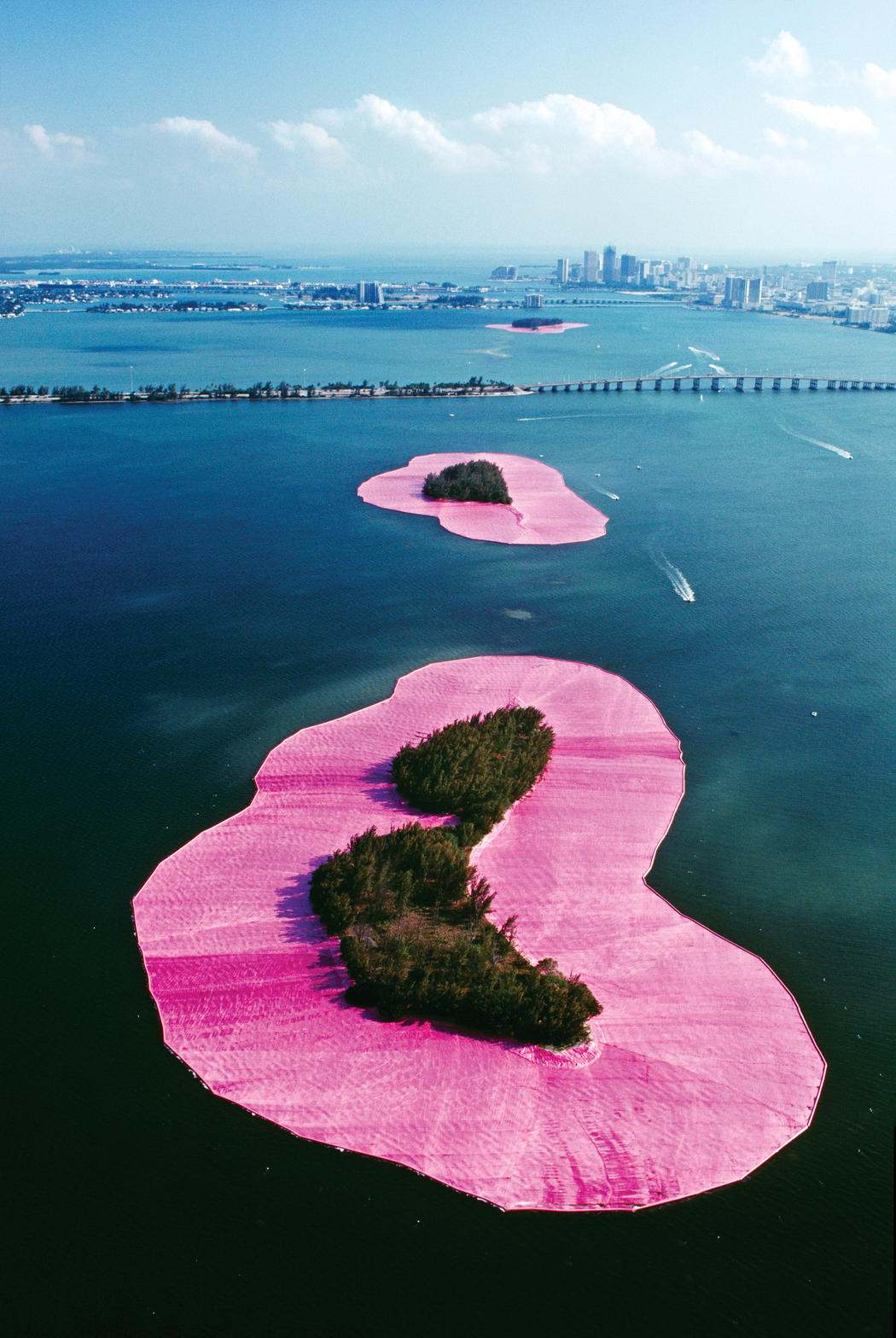 Christo 'wrapped' islands in Florida