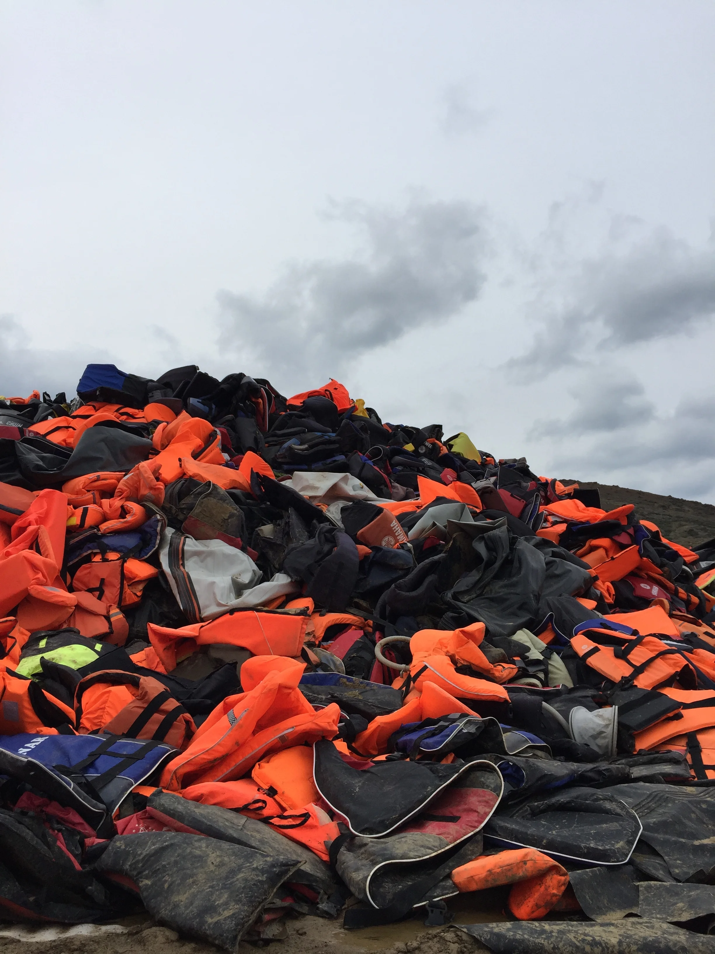 lifevest graveyard on Lesvos, Greece