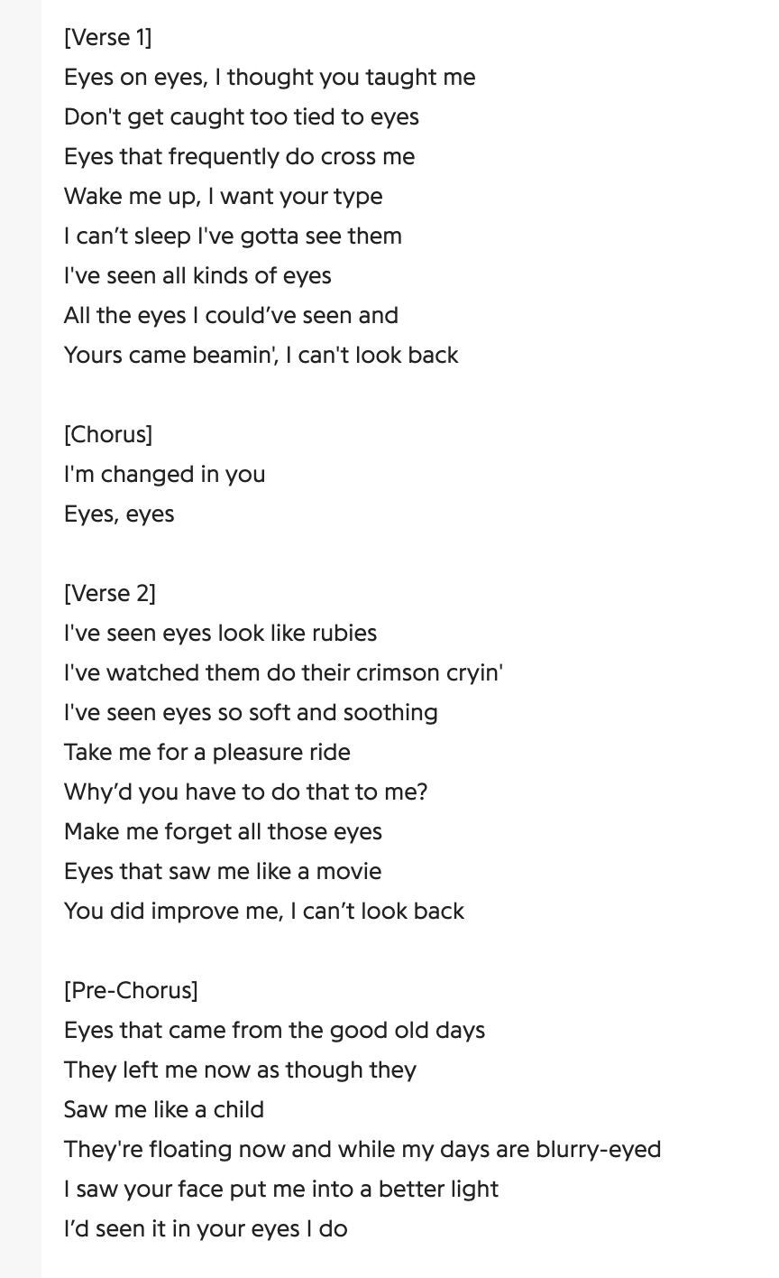 "Eyes on Eyes" (lyrics), Avey Tare (Copy) (Copy)
