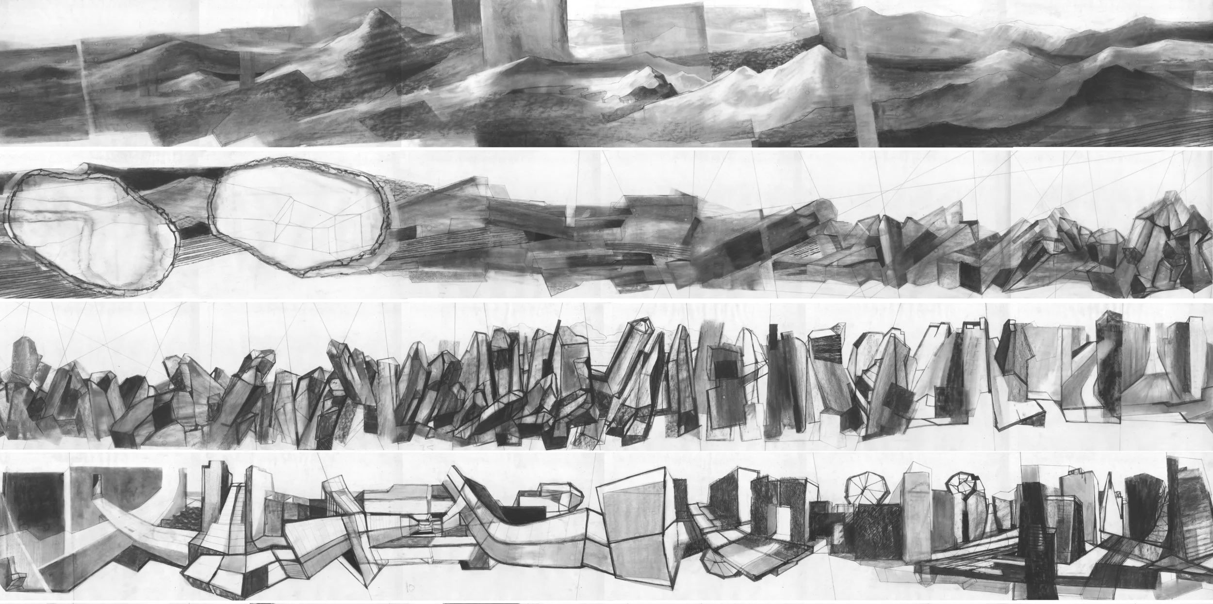 /// Cycle n°3 / detail / charcoal and black pastel on tracing paper / 20 meters - 33cm / 2013 