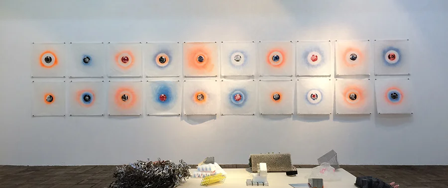 ///LUNES / series of 20 monotypes and spray paint on Siam paper / Collecting Time exhibition / Dohdjidai gallery - Kyoto - Japan / 2017