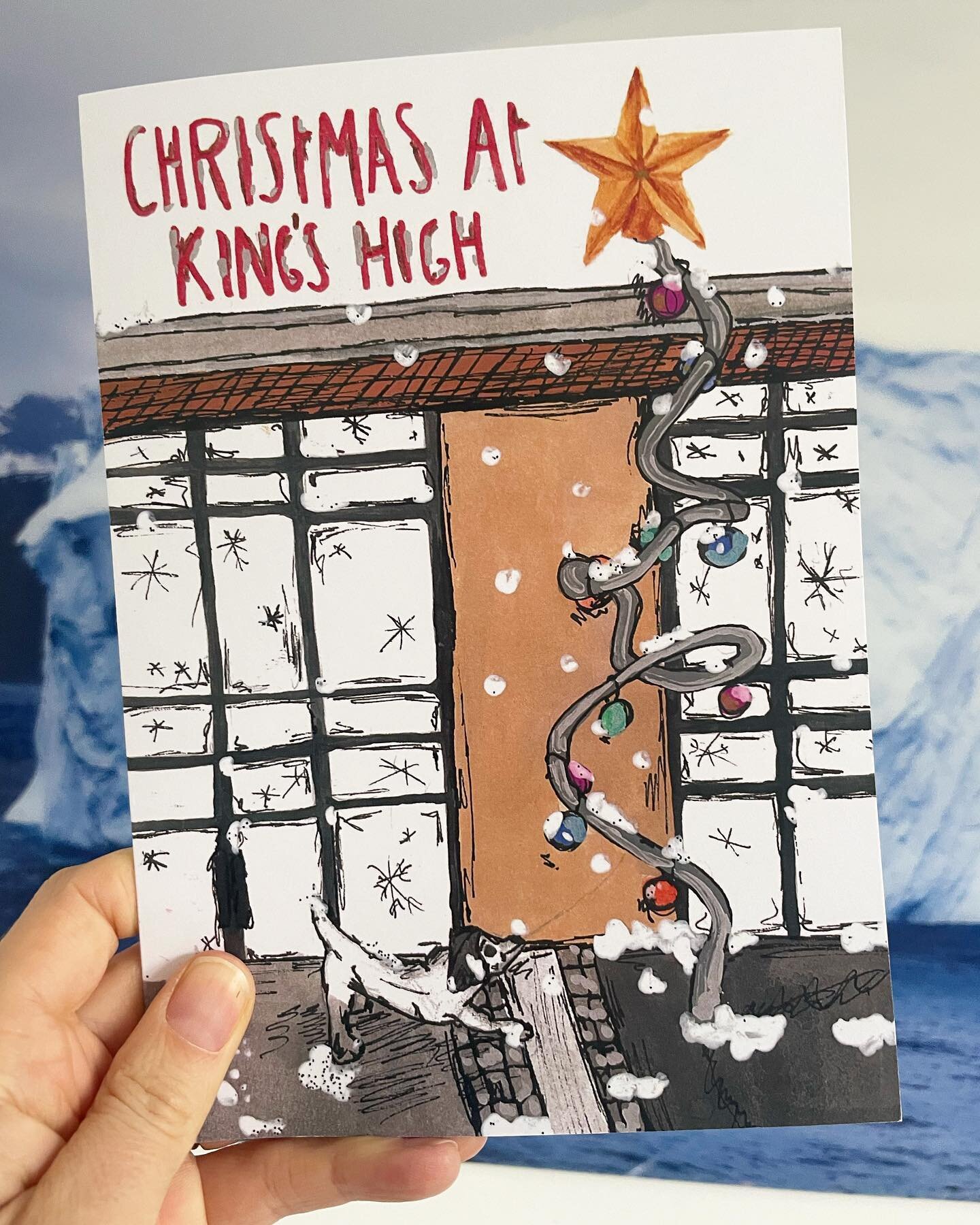 Today I received this wonderful drawing of my #thespiritofkings sculpture on the @kingshighschoolwarwick #christmascard&hellip; I love it!&hellip;. it even feature&rsquo;s @lilla_theenglishsetter! 😉 🤍