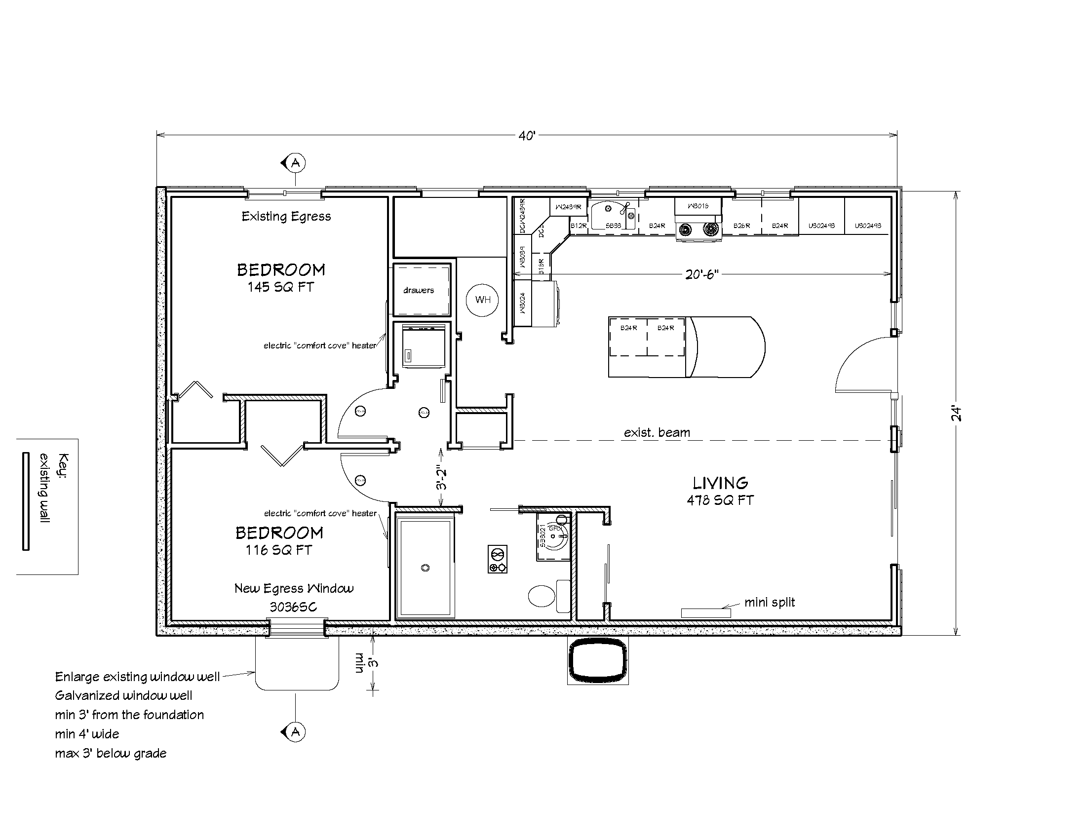 And here's the conventional 2D floorplan of the ADU