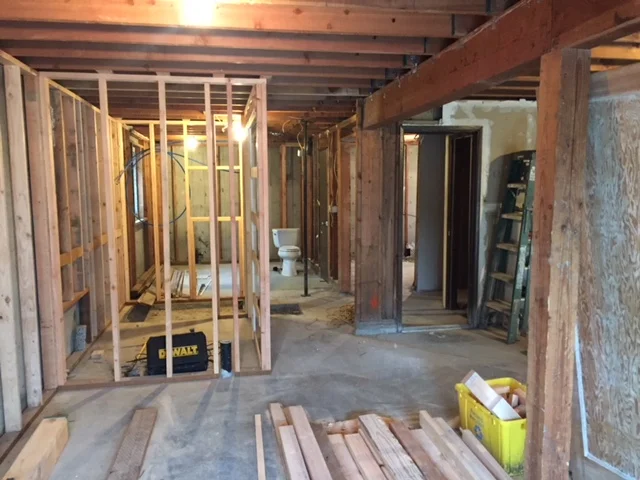Framing the basement ADU 