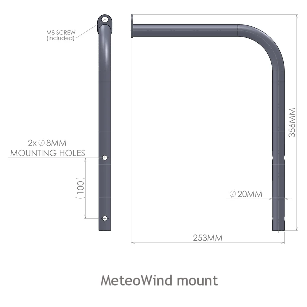 anemometer mounting tube