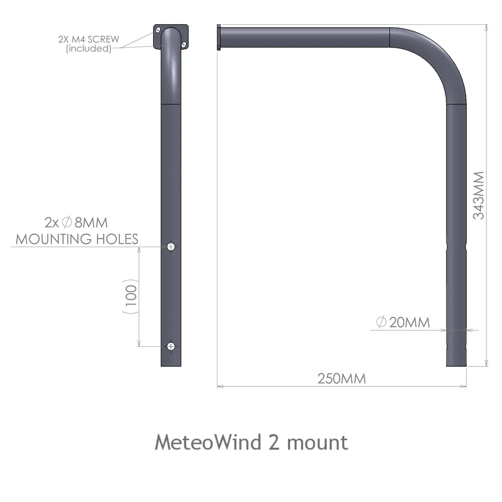 anemometer mounting tube