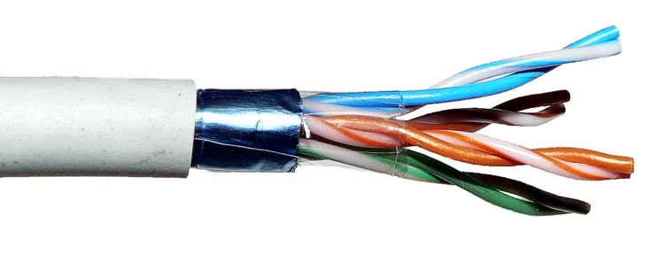 Twisted pair FTP cable.