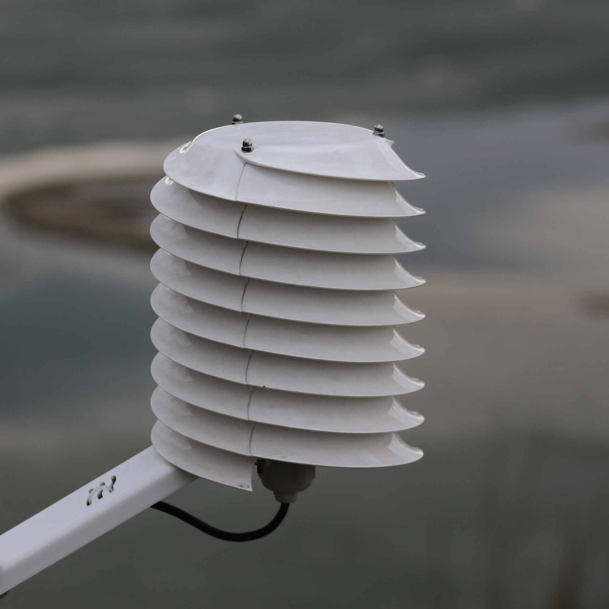 MeteoShield Standard - helical solar radiation shield for weather stations in coastline weather monitoring