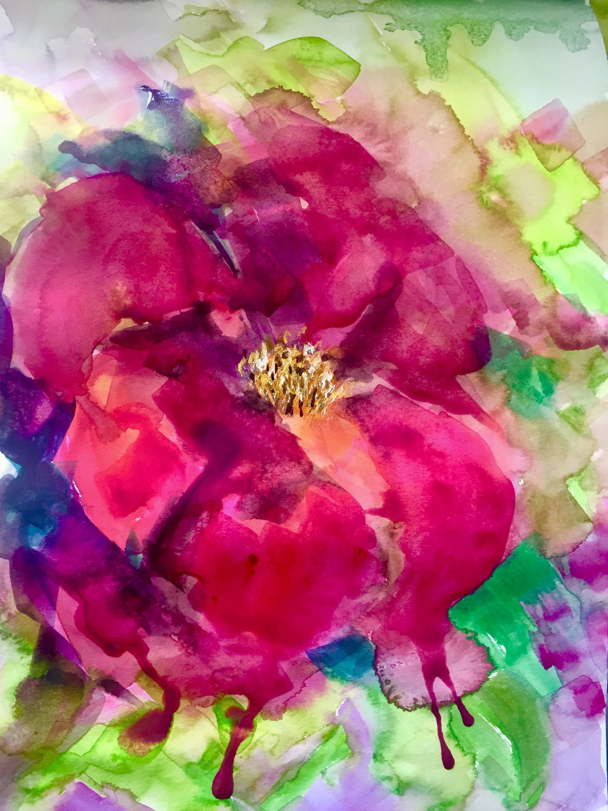 Hot Pink Camellia | 8" x 6" | Watercolour
