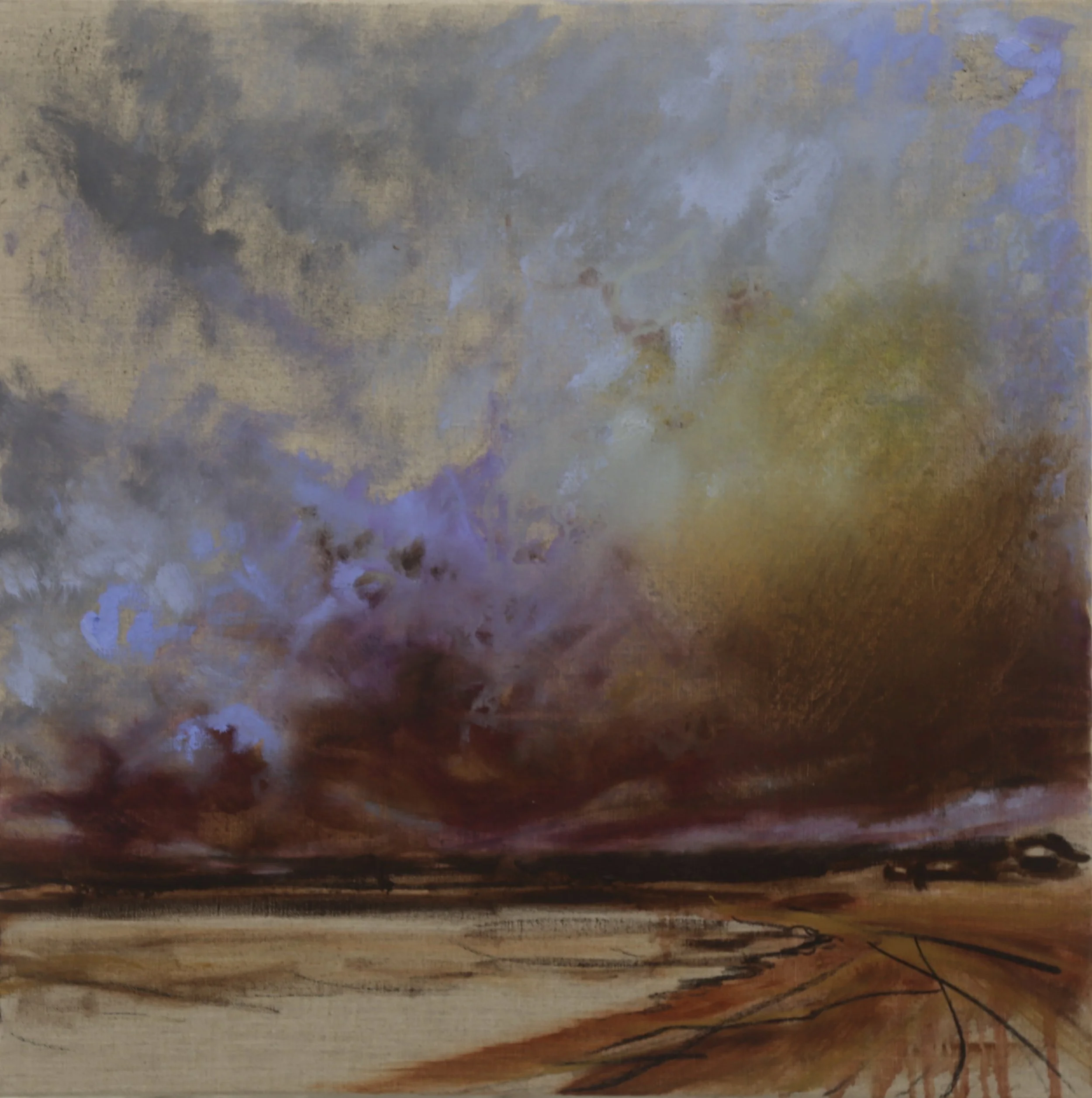 Storm brewing at Long Rock | 60cm x 60cm | Oil on canvas