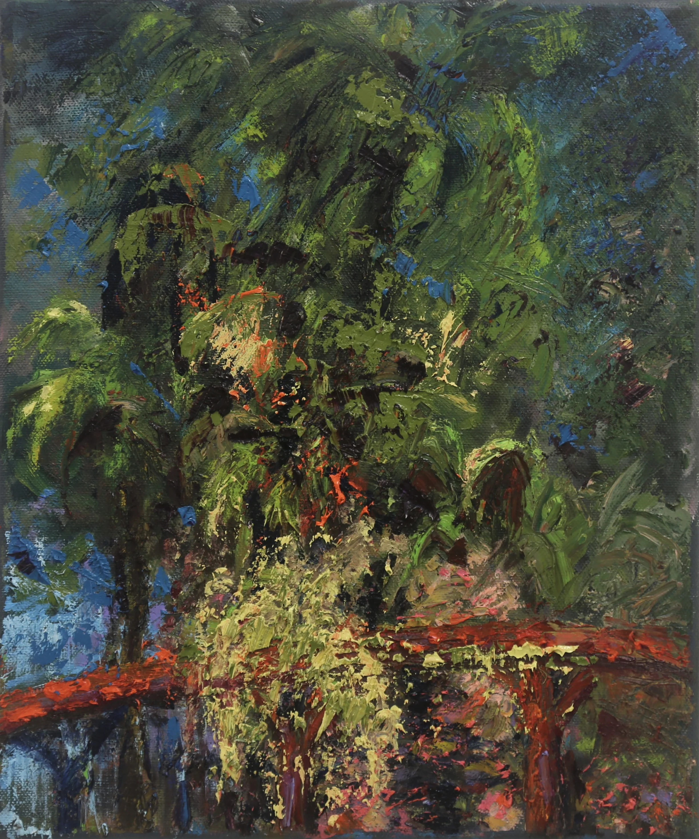 Under the palms | 25cm x 30cm | Oil on canvas