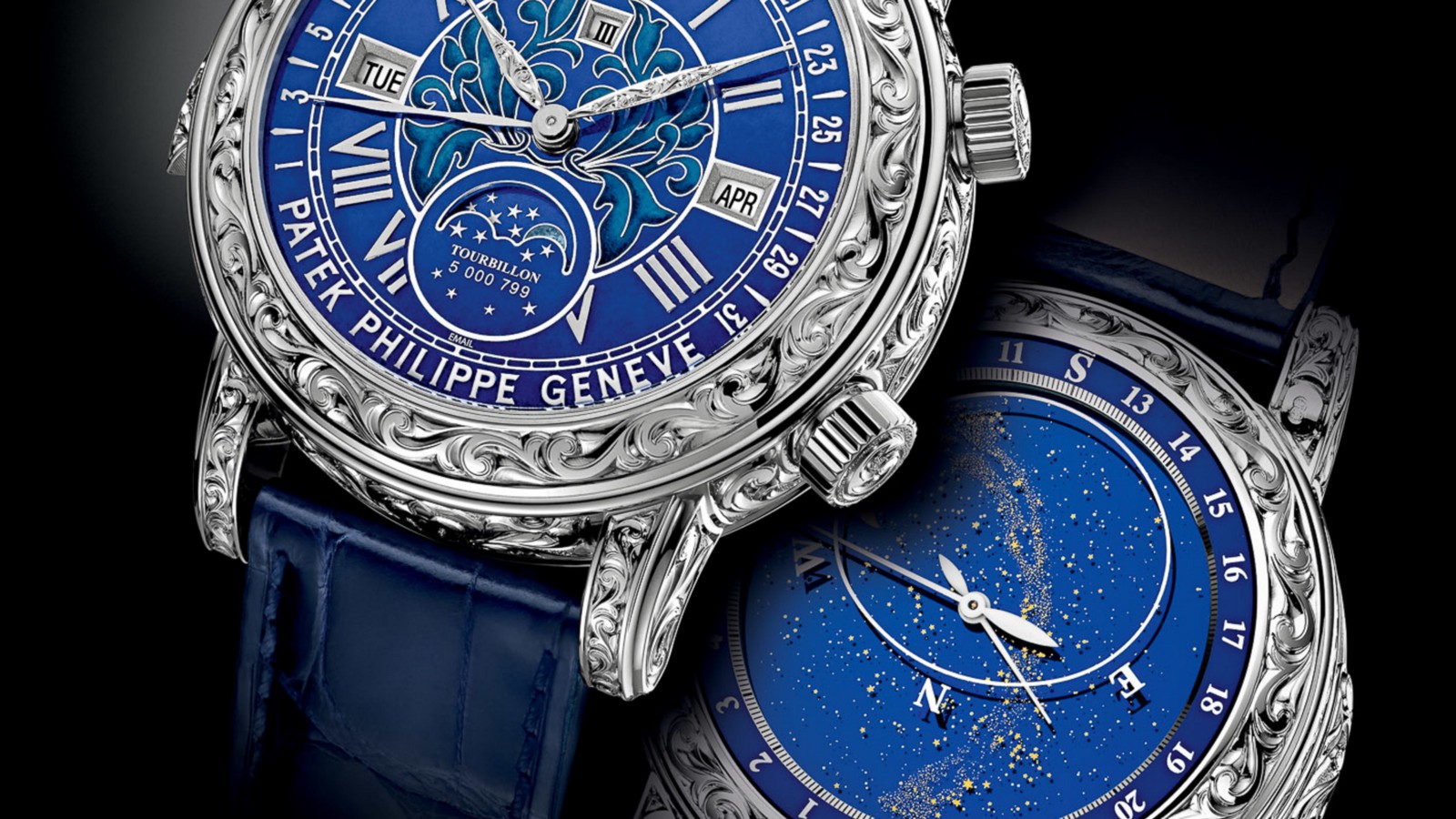 El Patek Philippe Sky Moon Tourbillon es un reloj mecánico que despliega la posición de las estrellas en tiempo real. En Costa Rica hay dos de 10 ejemplares únicos en el mundo, cotizados por más de $1M de dólares.