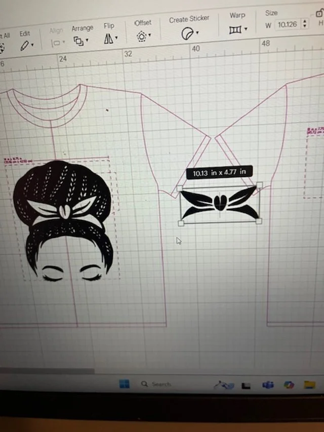 Girl with a bun in Cricut Design Space