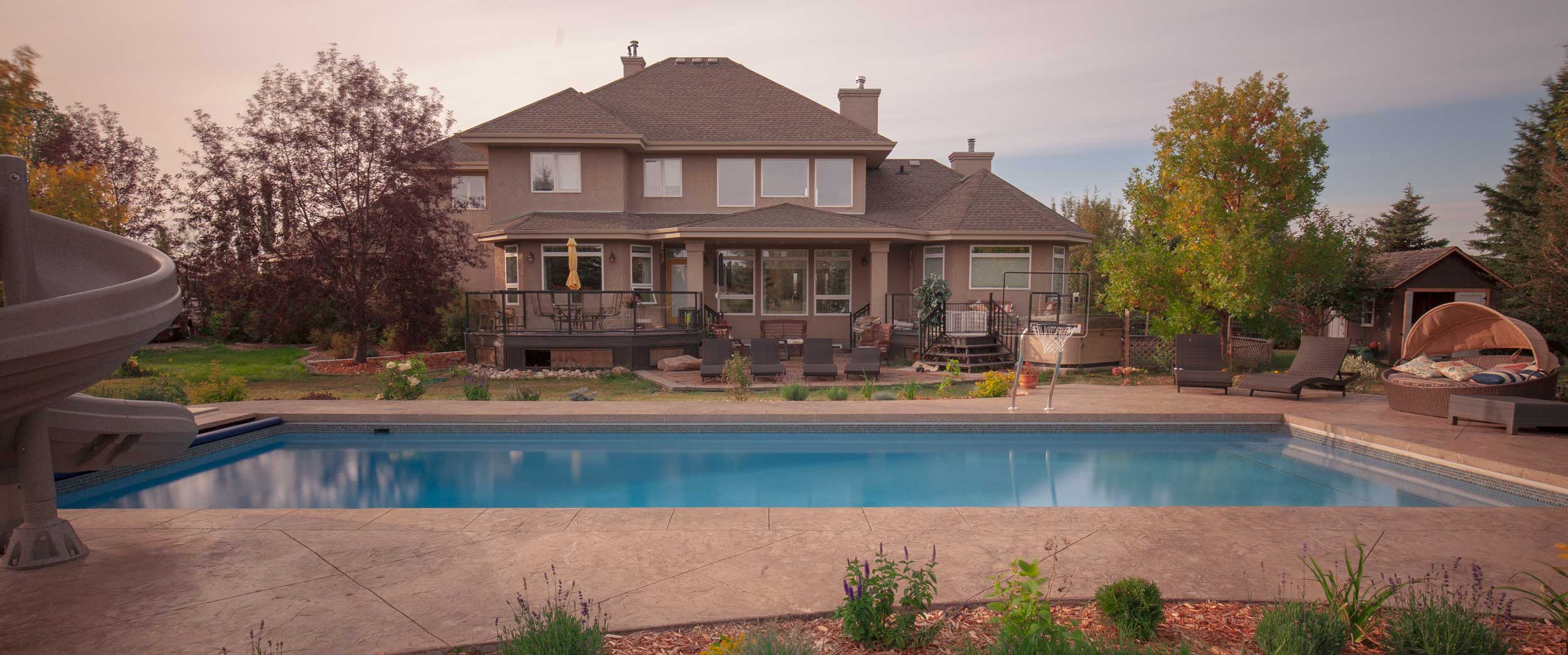 Backyard swimming pool