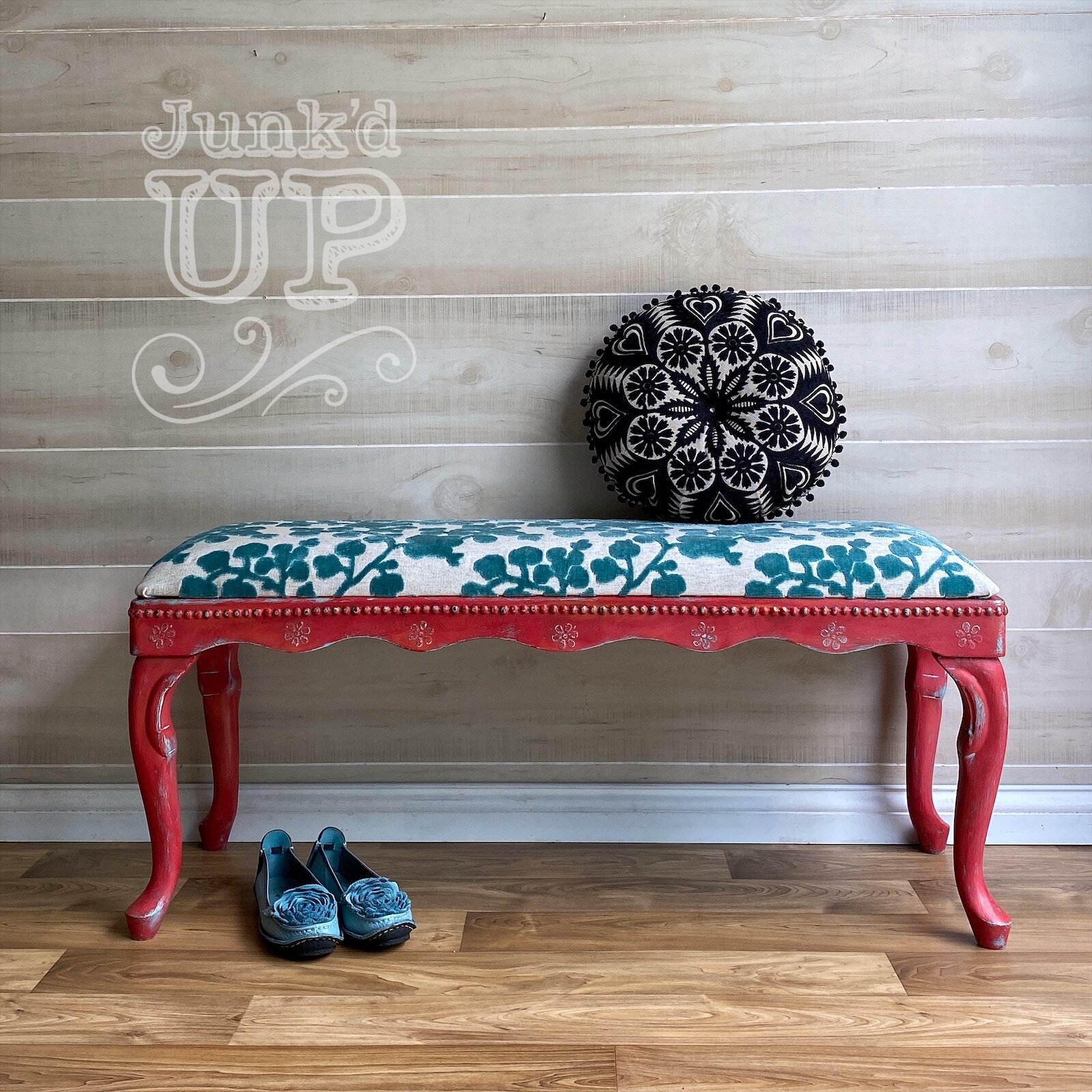 Red & Turquoise Bench