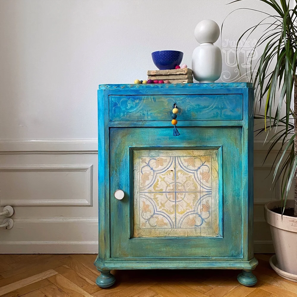 Cubano Tile Cabinet in Turquoise