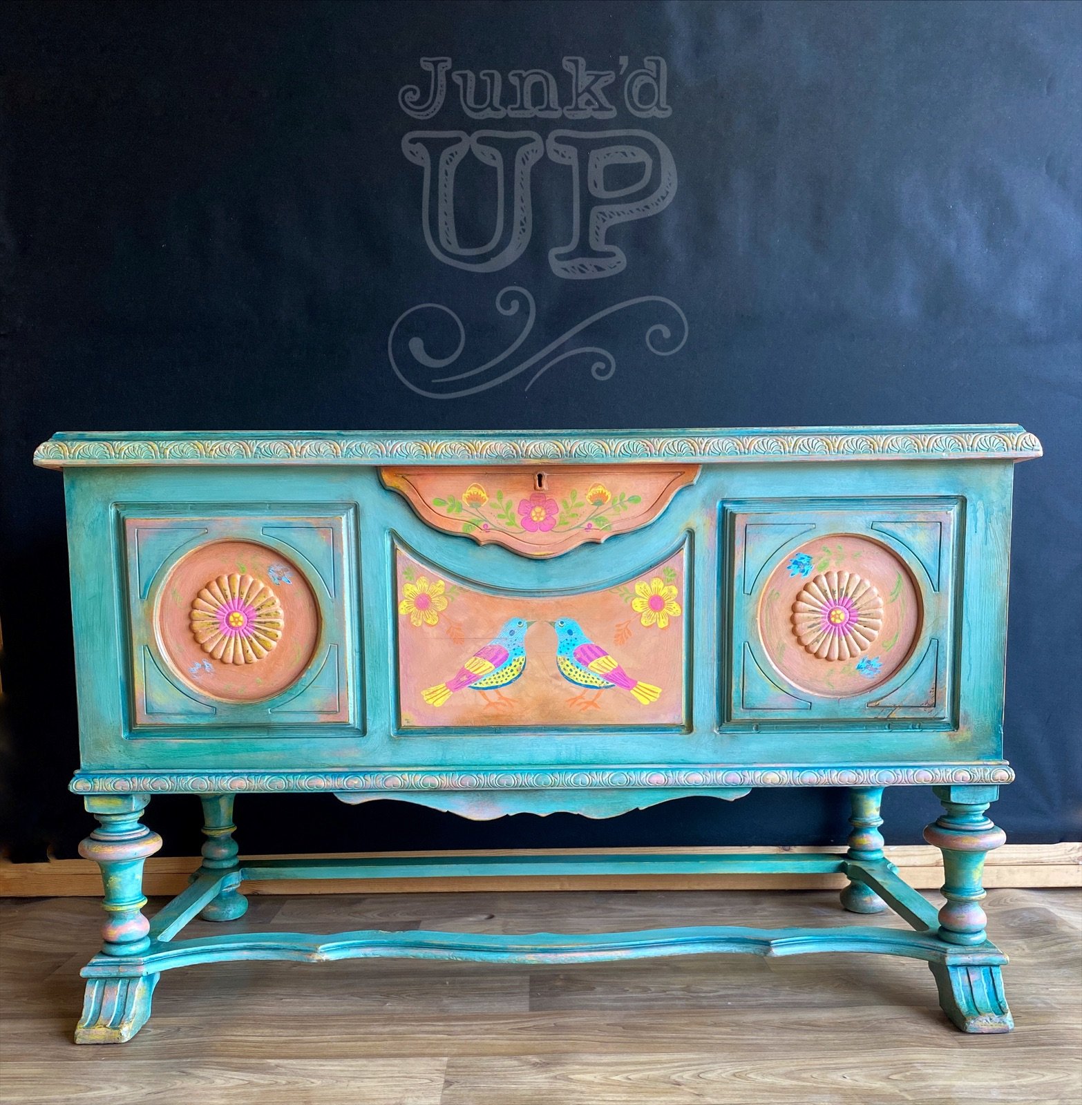 Cedar Chest with Flora Vida Paint Inlay