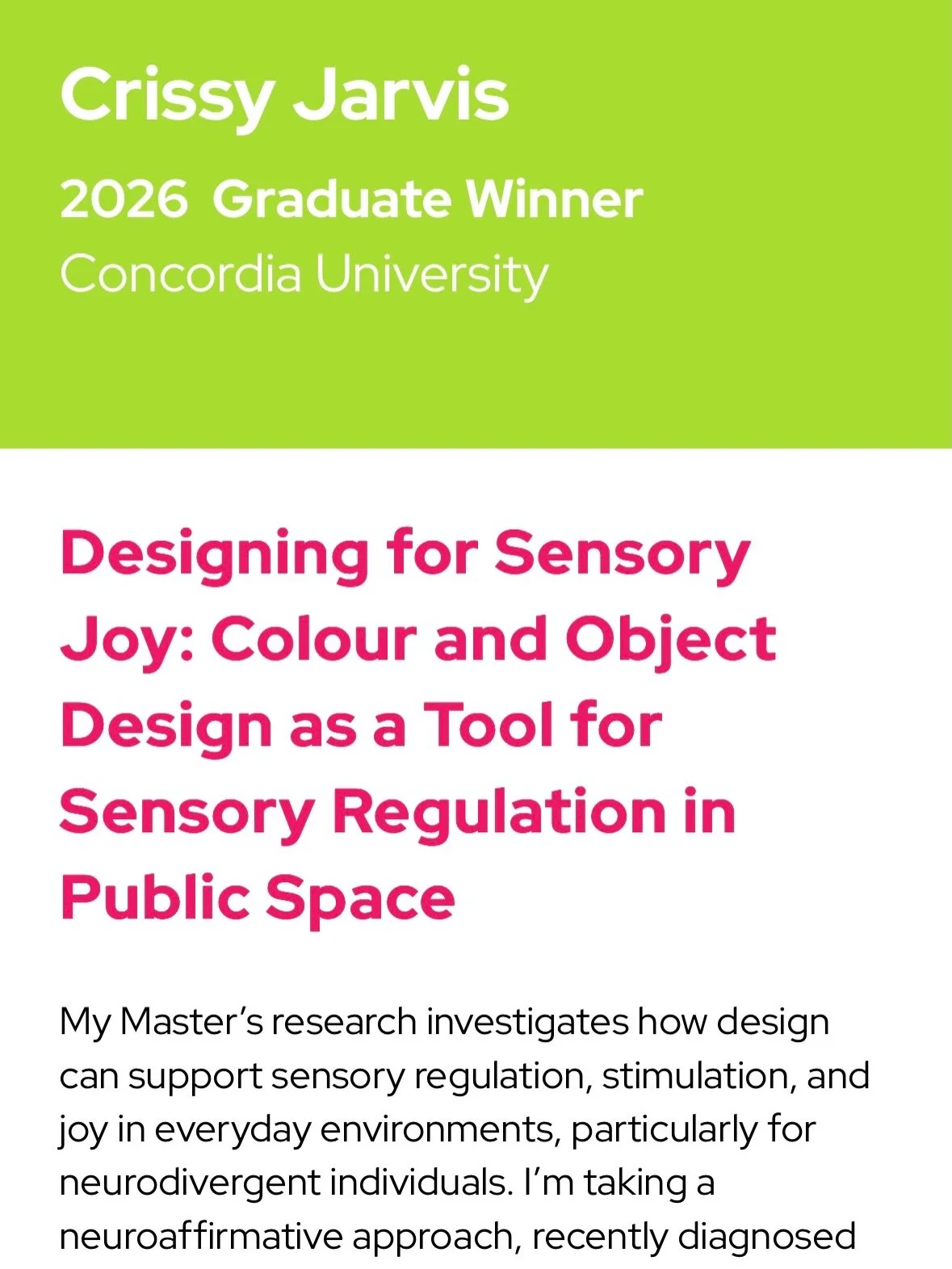 Happy to win an award for my research 😃 thanks @colourresearchsocietyofcanada