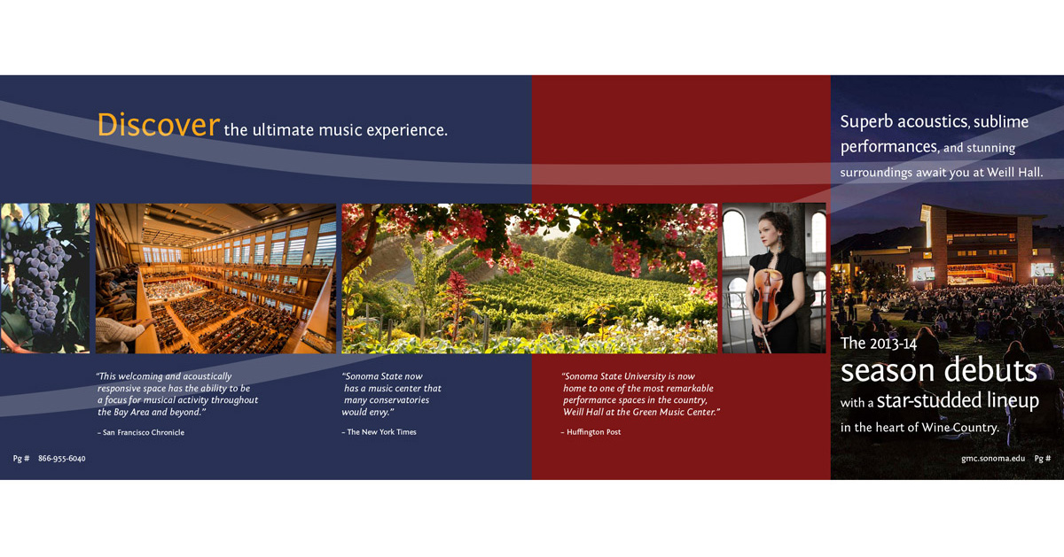 Green Music Center | Performance Series Brochure